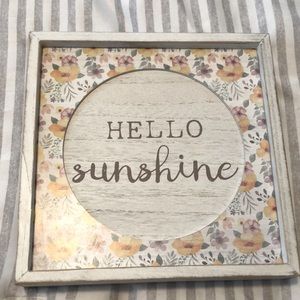Hello Sunshine floral wall sign